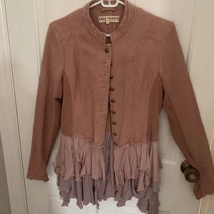 Free People Military Ruffles Jacket